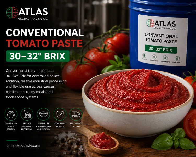 Conventional Tomato Paste 30–32° Brix
