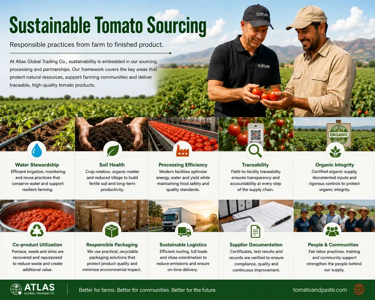 Sustainable tomato farming and ingredient sourcing