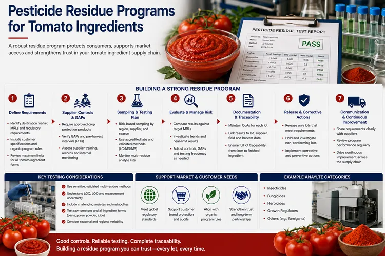 Pesticide Residue Programs for Tomato Ingredients