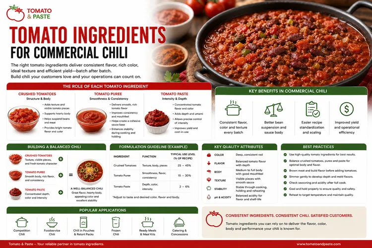 Tomato Ingredients for Commercial Chili