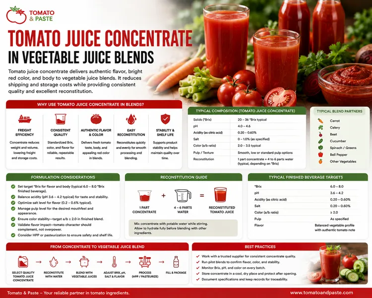 Tomato Juice Concentrate in Vegetable Juice Blends