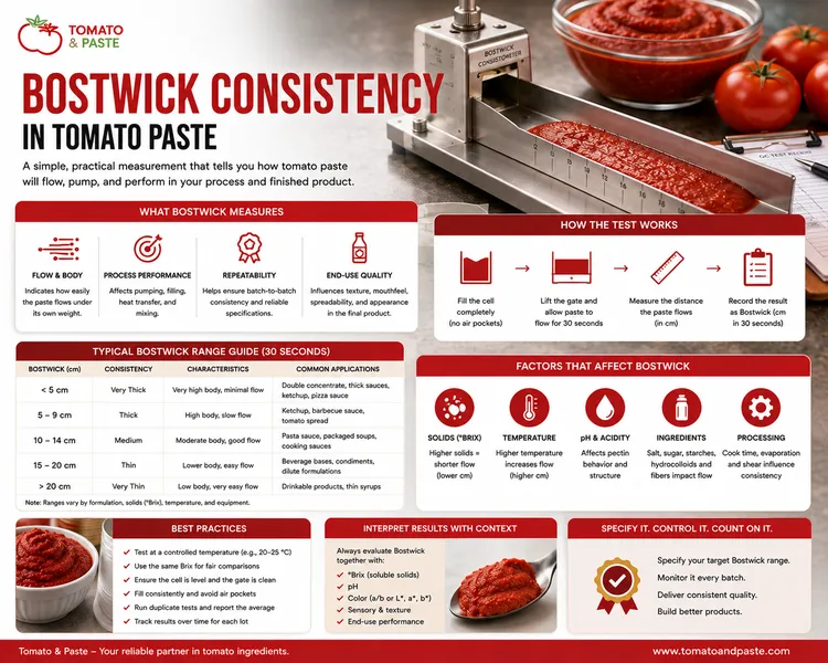 Bostwick Consistency in Tomato Paste