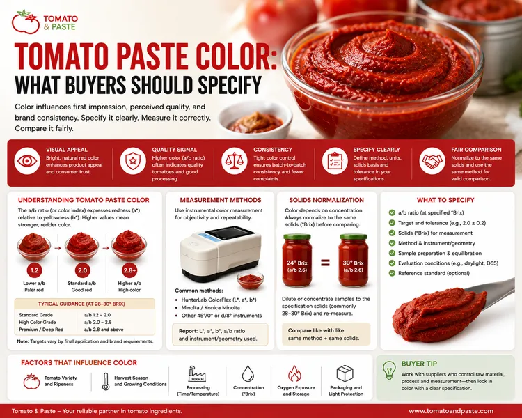 Tomato Paste Color: What Buyers Should Specify