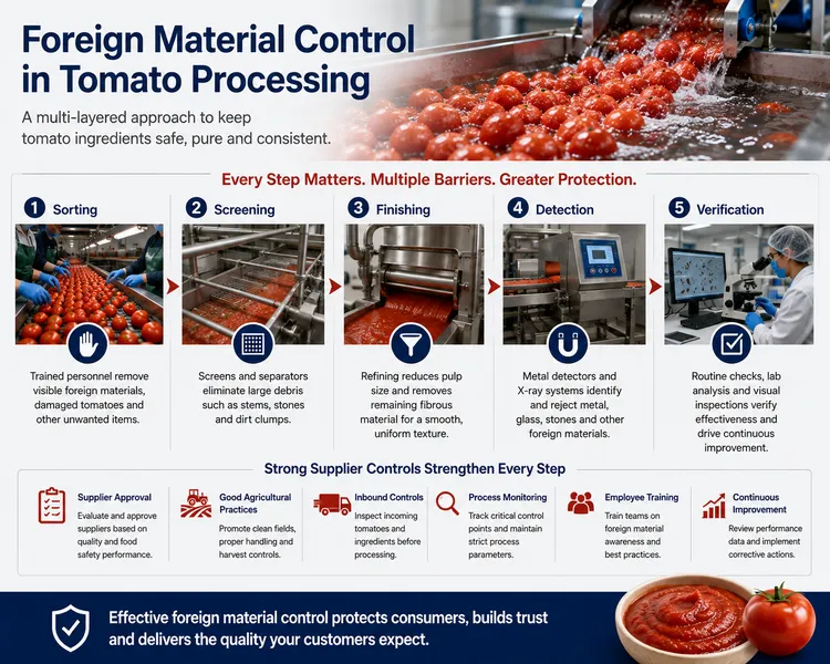 Foreign Material Control in Tomato Processing